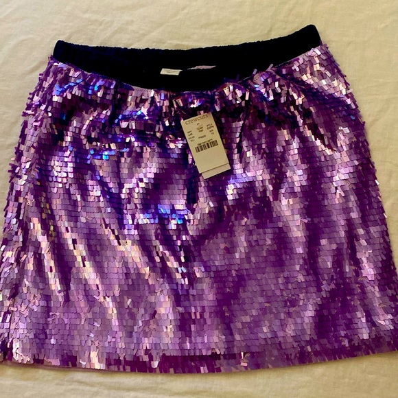 Crewcuts NWT J.CREW Girls sequin skirt purple size 12 - Picture 1 of 9